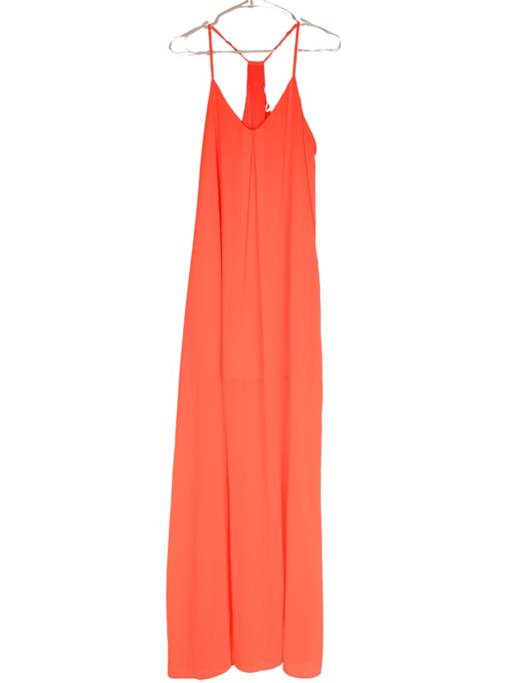 Gianni Bini Coral Sheer Maxi Dress M Adjustable Strap Slip Resort Vacation